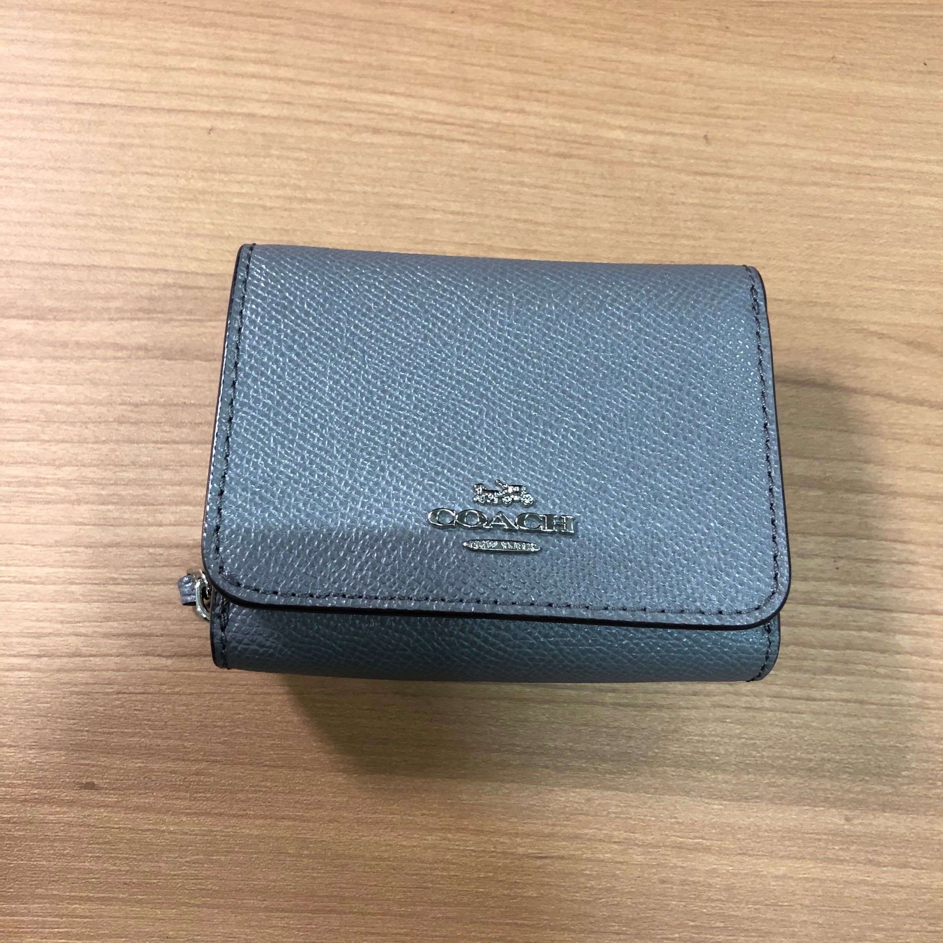 COACH Three Fold Wallet "Light Blue"