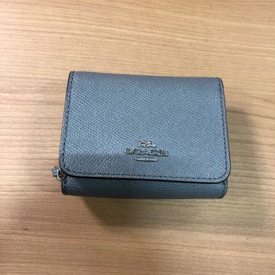COACH Three Fold Wallet "Light Blue"
