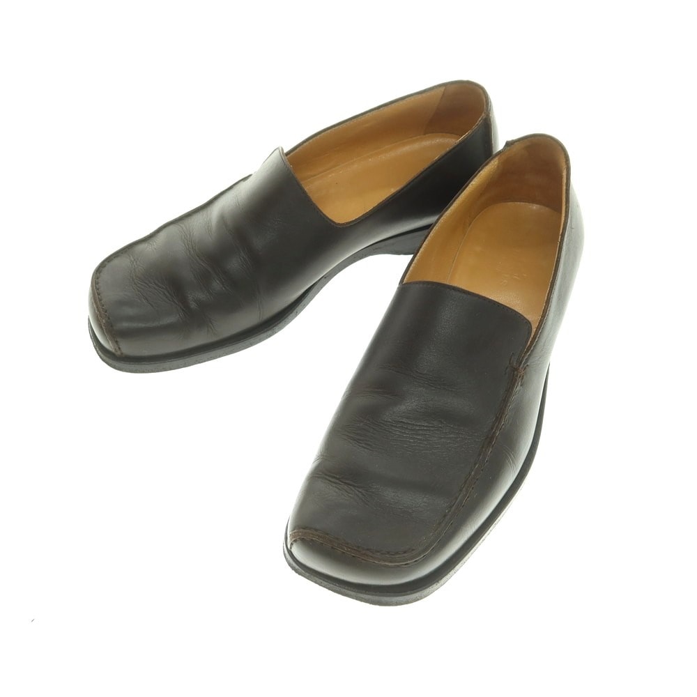 【中古】エルメス HERMES レザー ローファー ダークブラウン【サイズ40.5】【メンズ】