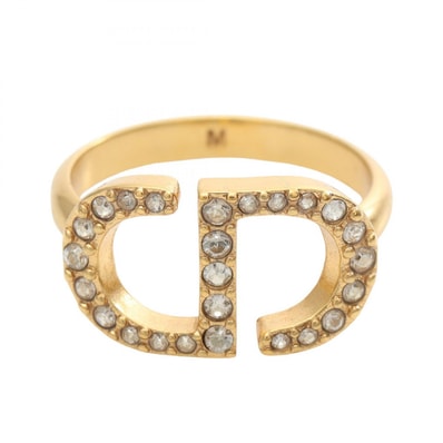 ディオール Dior PETIT CD リング・指輪 ジュエリー GP(ゴールドメッキ) ラインストーン レディース ゴールド系 / クリア系 【中古】