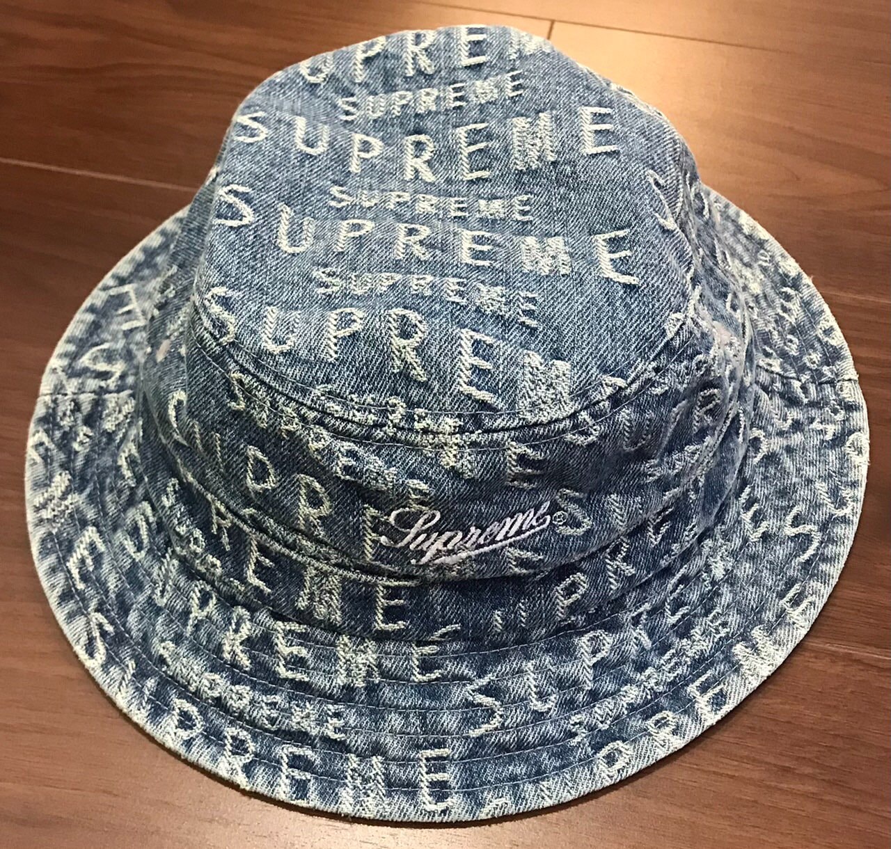 Supreme Warp Jacquard Logos Denim Crusher "Blue"