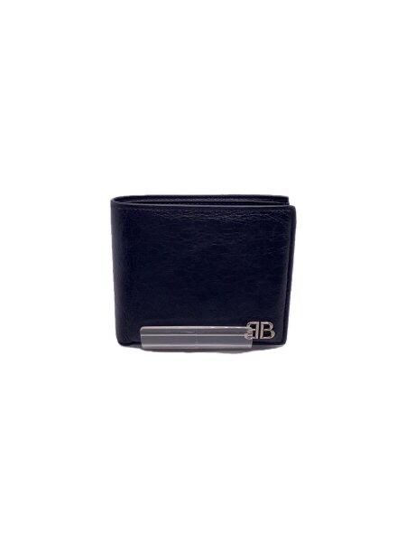 BALENCIAGA Monaco Square Folded Coin Wallet "Black"