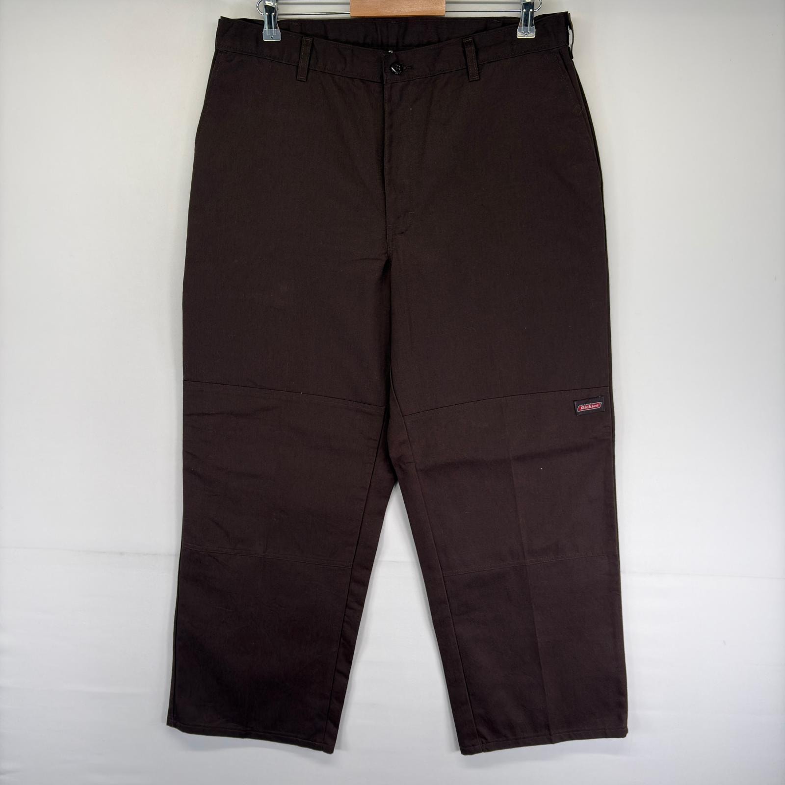 古着 ディッキーズ Dickies パンツ ワーク ツールポケット ジッパーフライ ダブルニー ワンポイントロゴ W36 L30  ブラウン系 メンズ