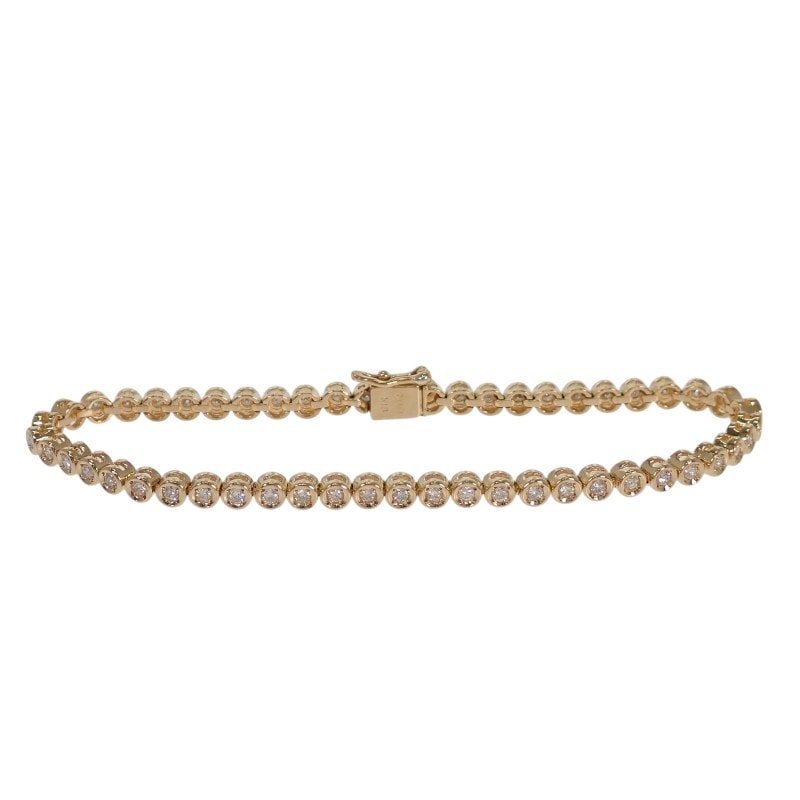 デザインジュエリー テニス ブレスレット K18イエローゴールド ダイヤモンド レディース【中古】【Aランク】
