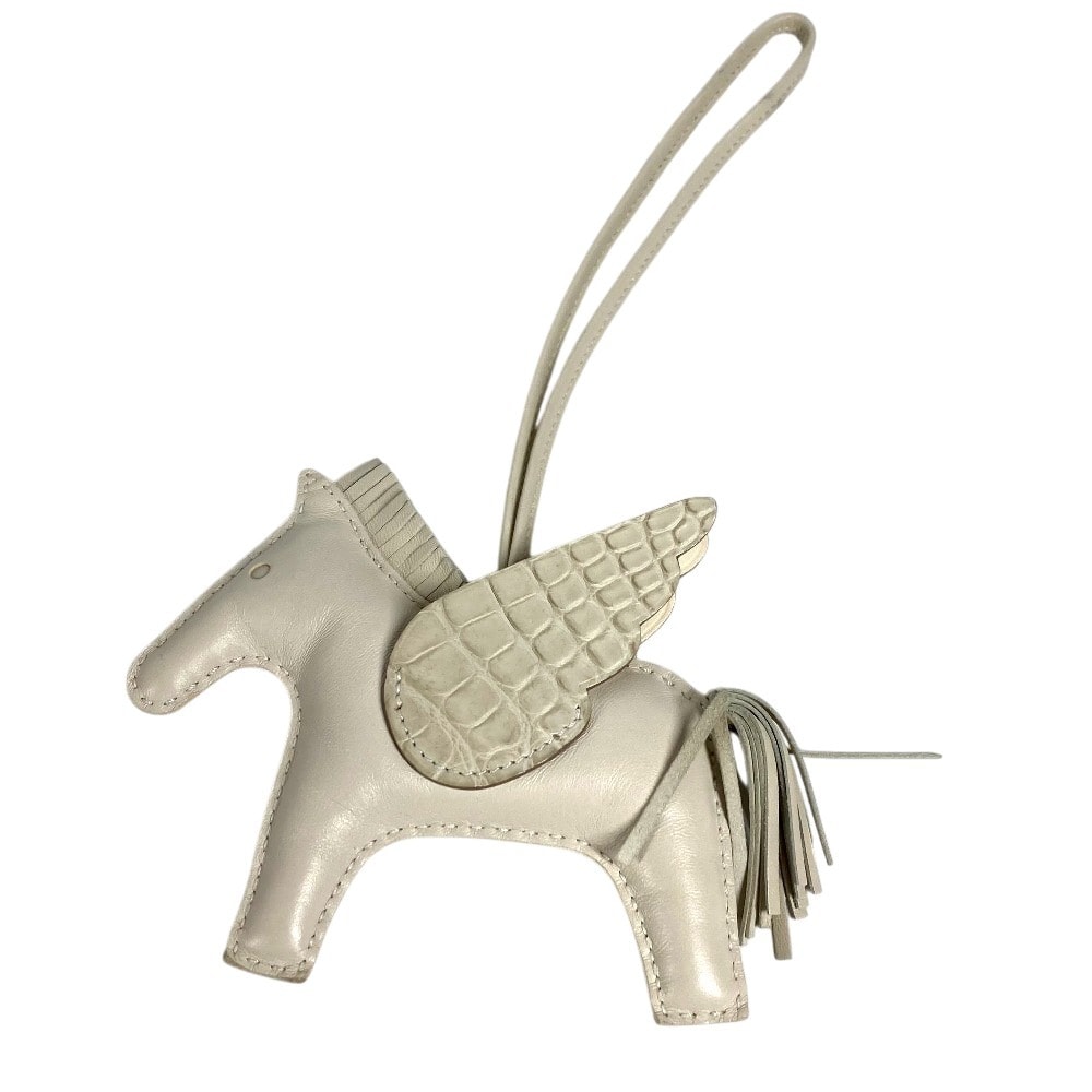 エルメス HERMES ロデオ ペガサス タッチ MM ロデオペガサスタッチMM 馬 キーホルダー シュバル バッグチャーム チャーム アニョーミロ Z刻 アイボリー系 美品
