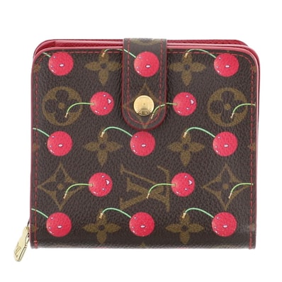LOUIS VUITTON ルイ・ヴィトン モノグラムチェリー コンパクトジップ 二つ折り財布 M95005 モノグラム ブラウン レディース【中古】