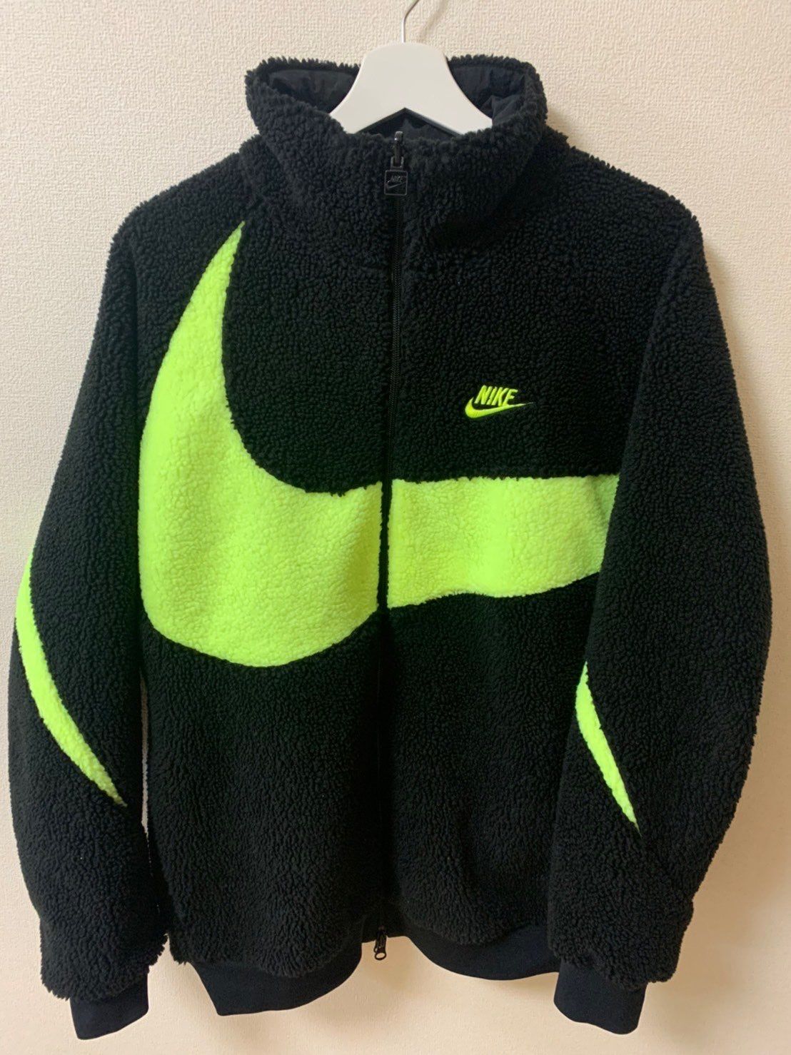 Nike Big Swoosh Reversible Boa Jacket"Black Neon"
