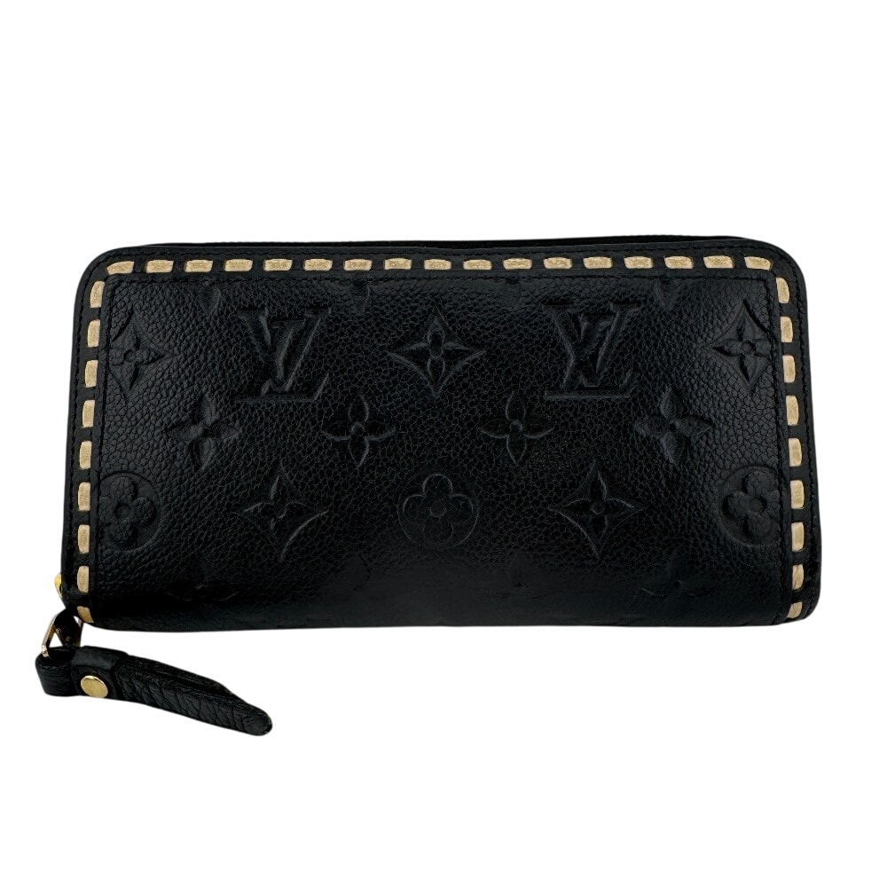 ルイヴィトン LOUIS VUITTON 長財布 アンプラント ジッピーウォレットステッチ ラウンドファスナー M64805 ブラック