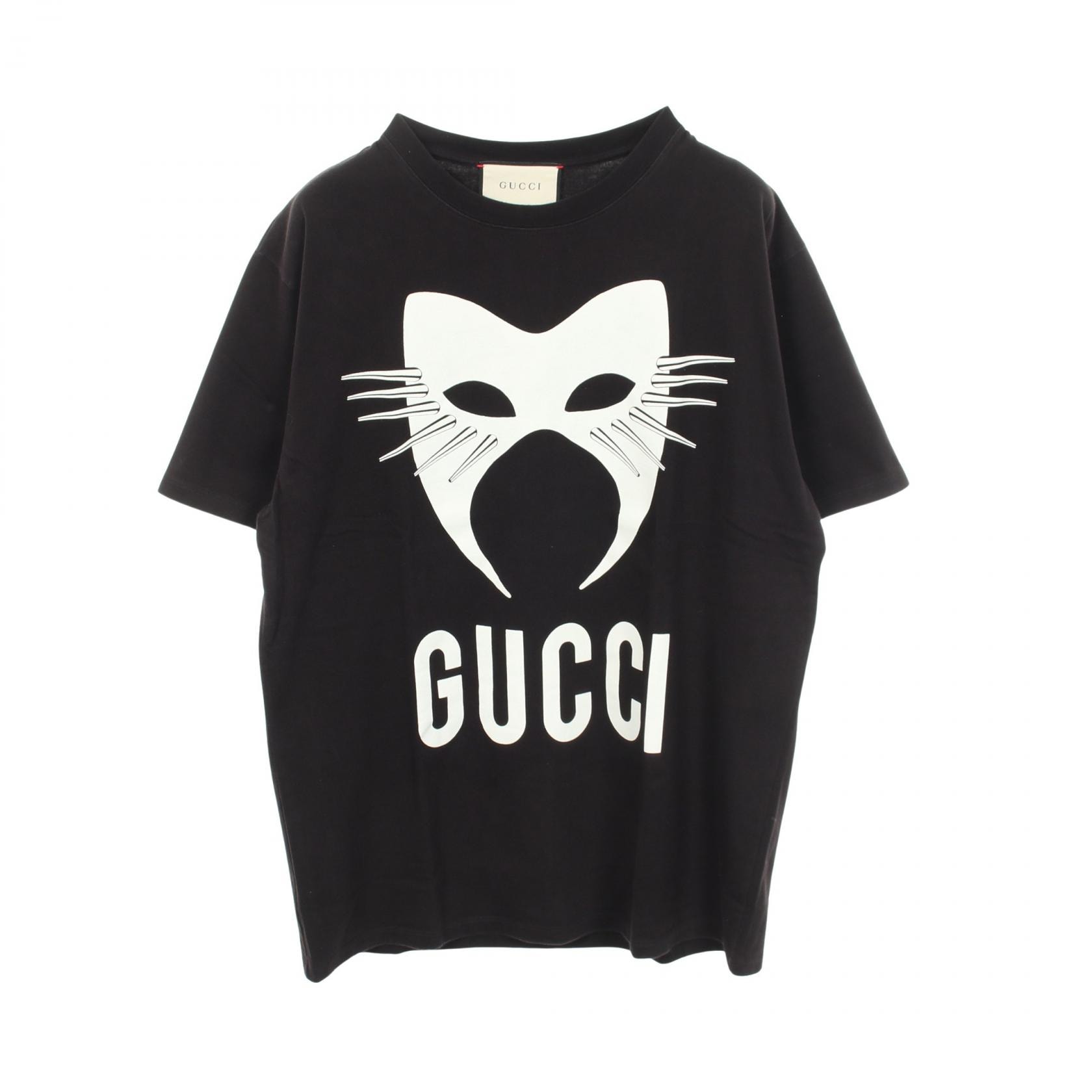 グッチ GUCCI スパイクマスク 半袖Tシャツ 衣料品 トップス コットン メンズ ブラック系 565806 【中古】