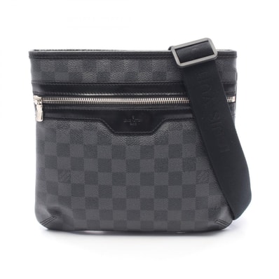 ルイ・ヴィトン LOUIS VUITTON トマス ショルダーバッグ バッグ PVCコーティングキャンバス レザー ダミエ・グラフィット メンズ ブラック系 N58028 【中古】