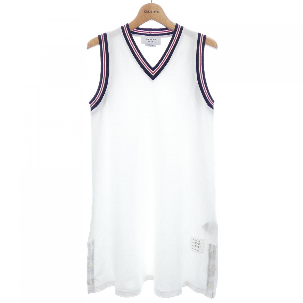 トムブラウン THOM BROWNE クラシック ピケ ストライプVネック テニスドレス FJD108A ワンピース