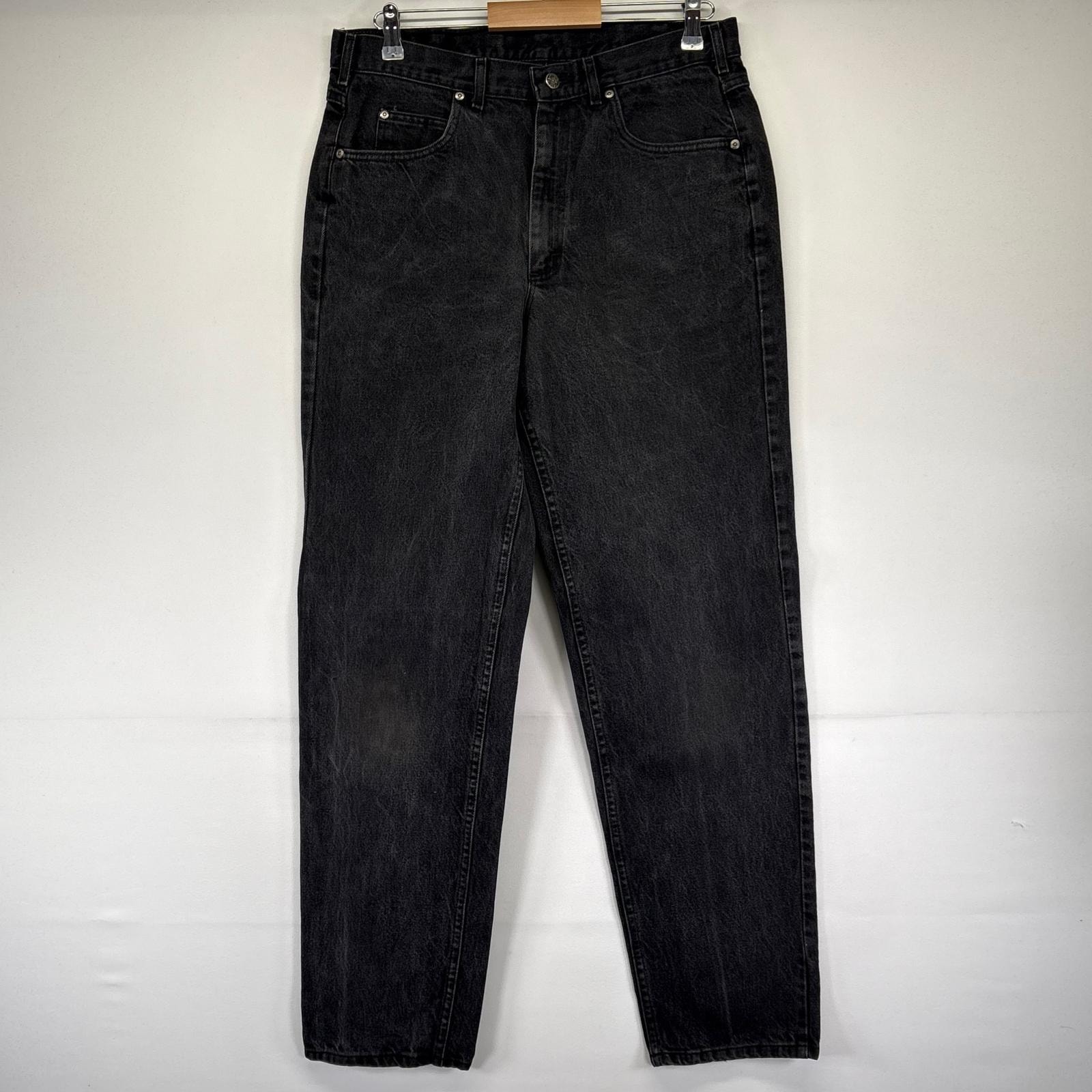 古着 90's/90年代 リー Lee USA製 デニム パンツ ジーパン ストレート ブラックデニム ジッパーフライ  ブラック系 メンズ