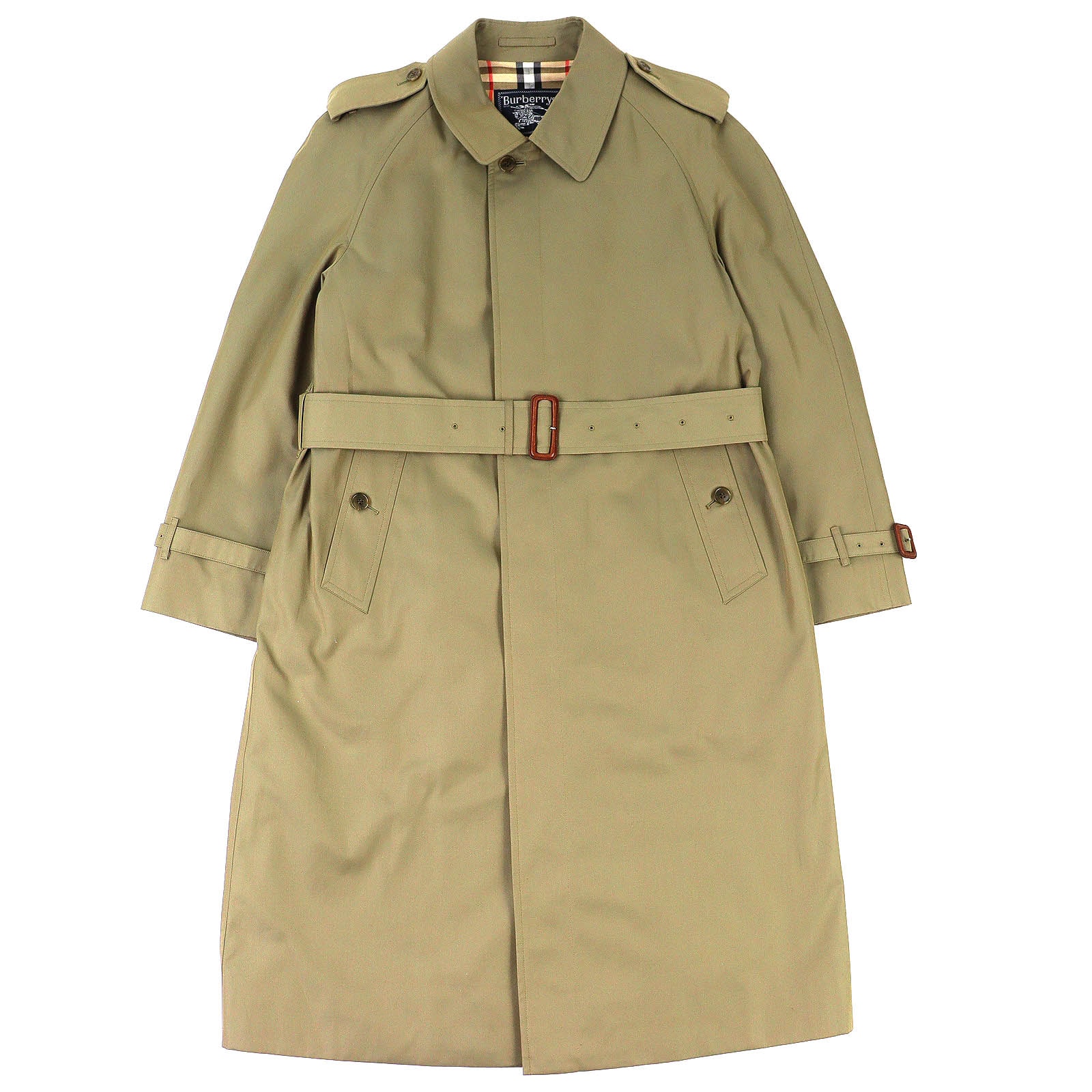 極美品 バーバリー トレンチコート 裏地ノバチェック柄 カーキ 92-170