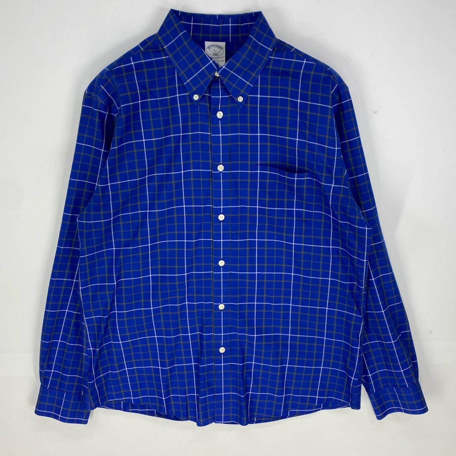 古着 ブルックスブラザーズ Brooks Brothers 長袖シャツ ボタンダウン 胸ポケット REGENT 1818 L  ブルー系 メンズ