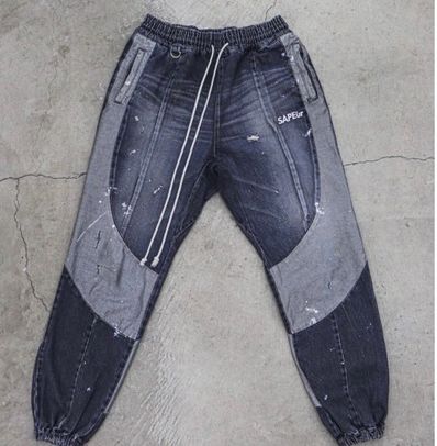 SAPEur DENIM TRACK PANTS "Black"
