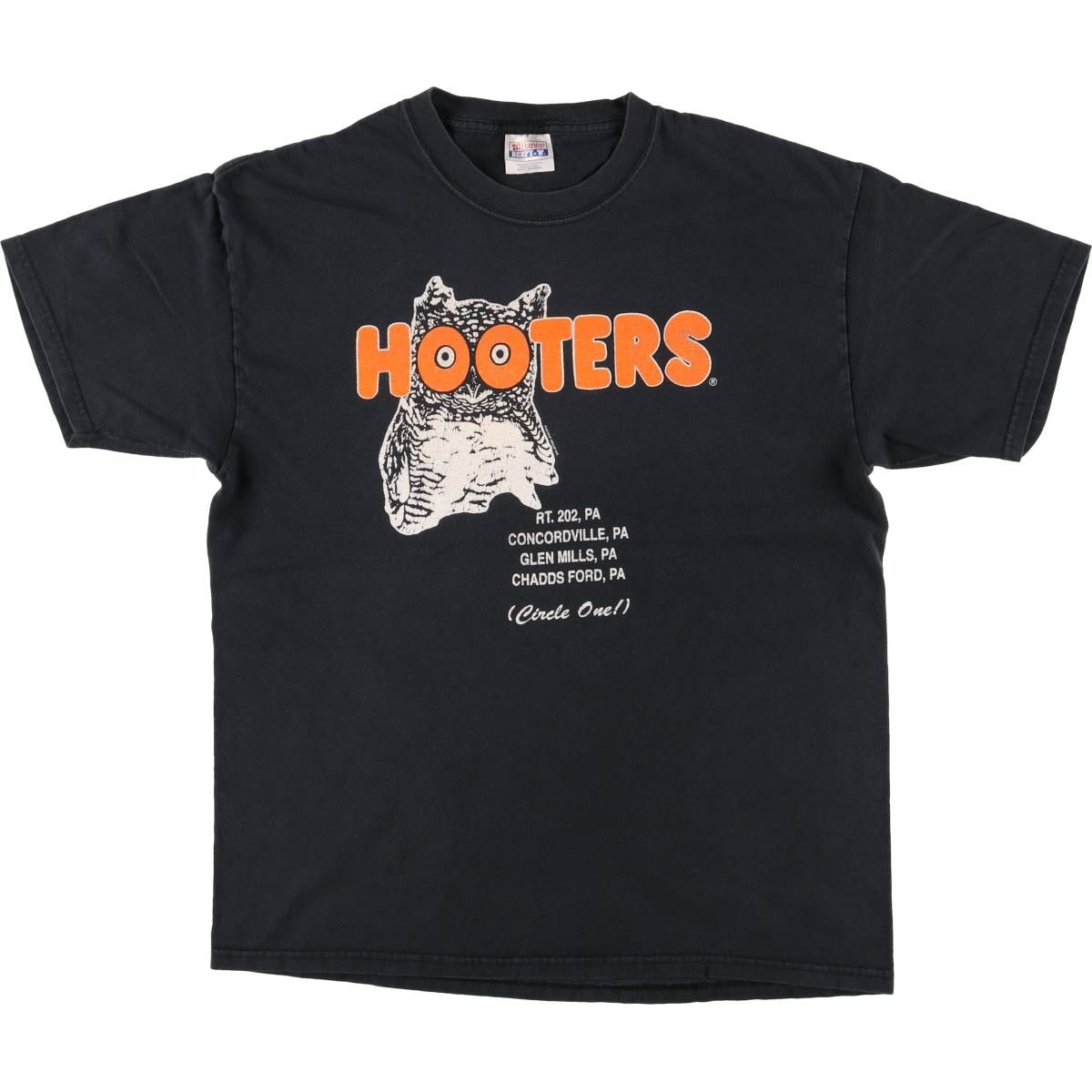 古着 ヘインズ Hanes HOOTERS フーターズ アドバタイジングTシャツ メンズL相当/eaa529455