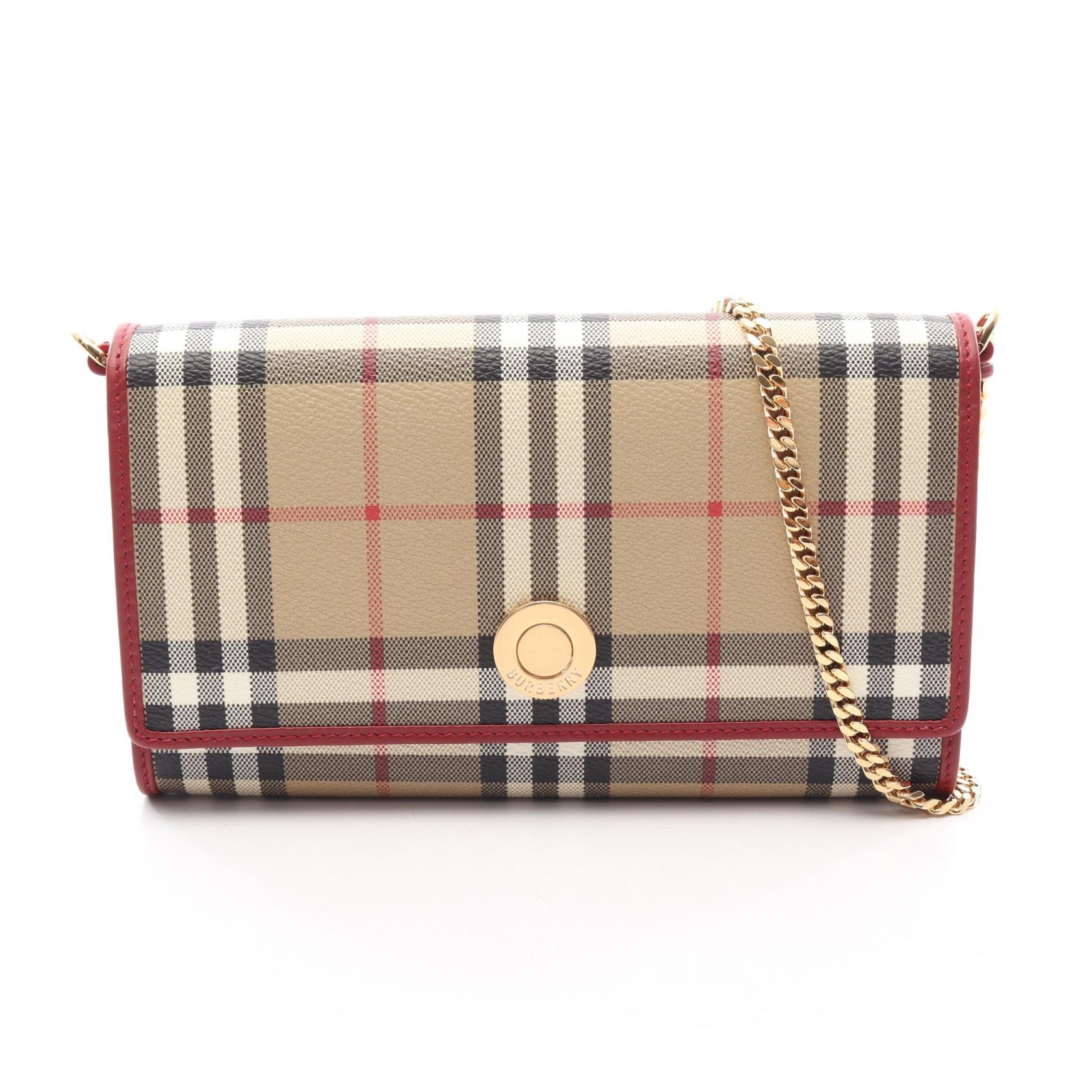 バーバリー BURBERRY ノバチェック ショルダーバッグ バッグ PVCコーティングキャンバス レザー レディース ベージュ系 / レッド系 / マルチカラー 8116321B9724 【新品】