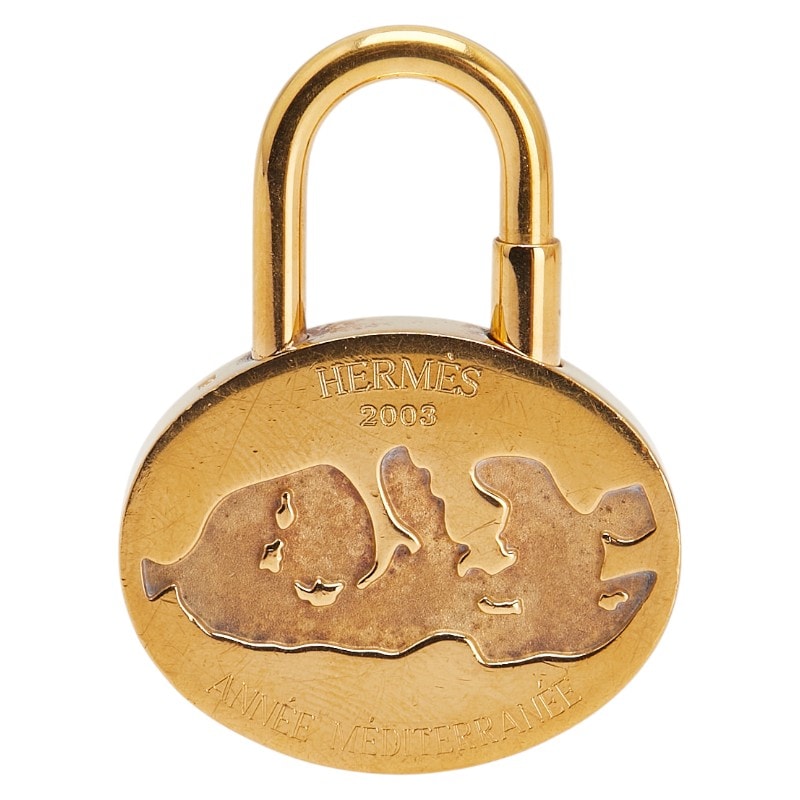 エルメス 地中海 2003年 カデナ キーホルダー チャーム ゴールド メッキ レディース HERMES 【中古】