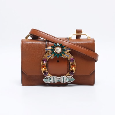 ミュウ ミュウ Miu Miu ビジュー ラインストーン レディバッグ ショルダーバッグ【中古】