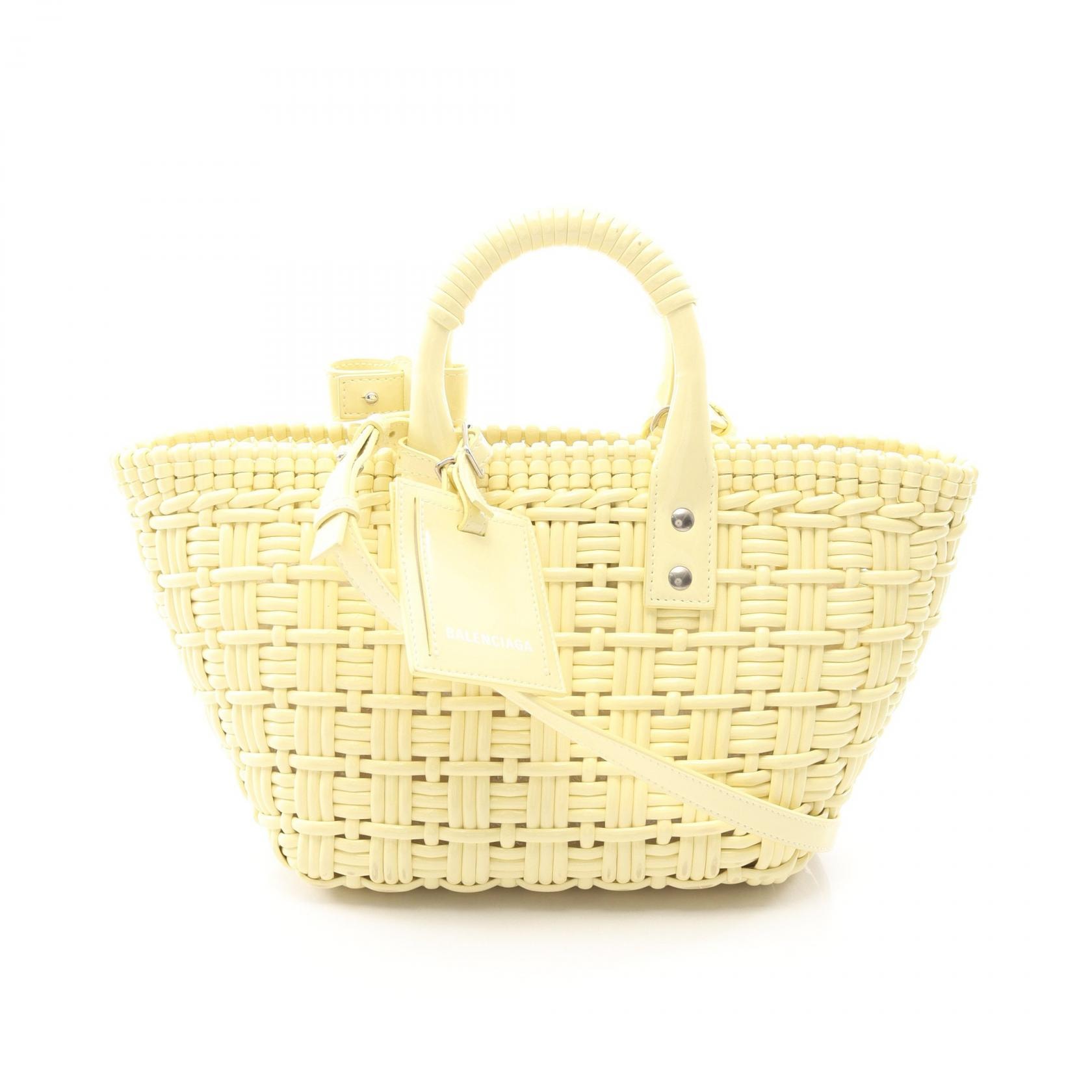バレンシアガ BALENCIAGA BISTRO XS ビストロ バスケットバッグ 2WAY トートバッグ バッグ エナメル レディース イエロー系 671342 【中古】