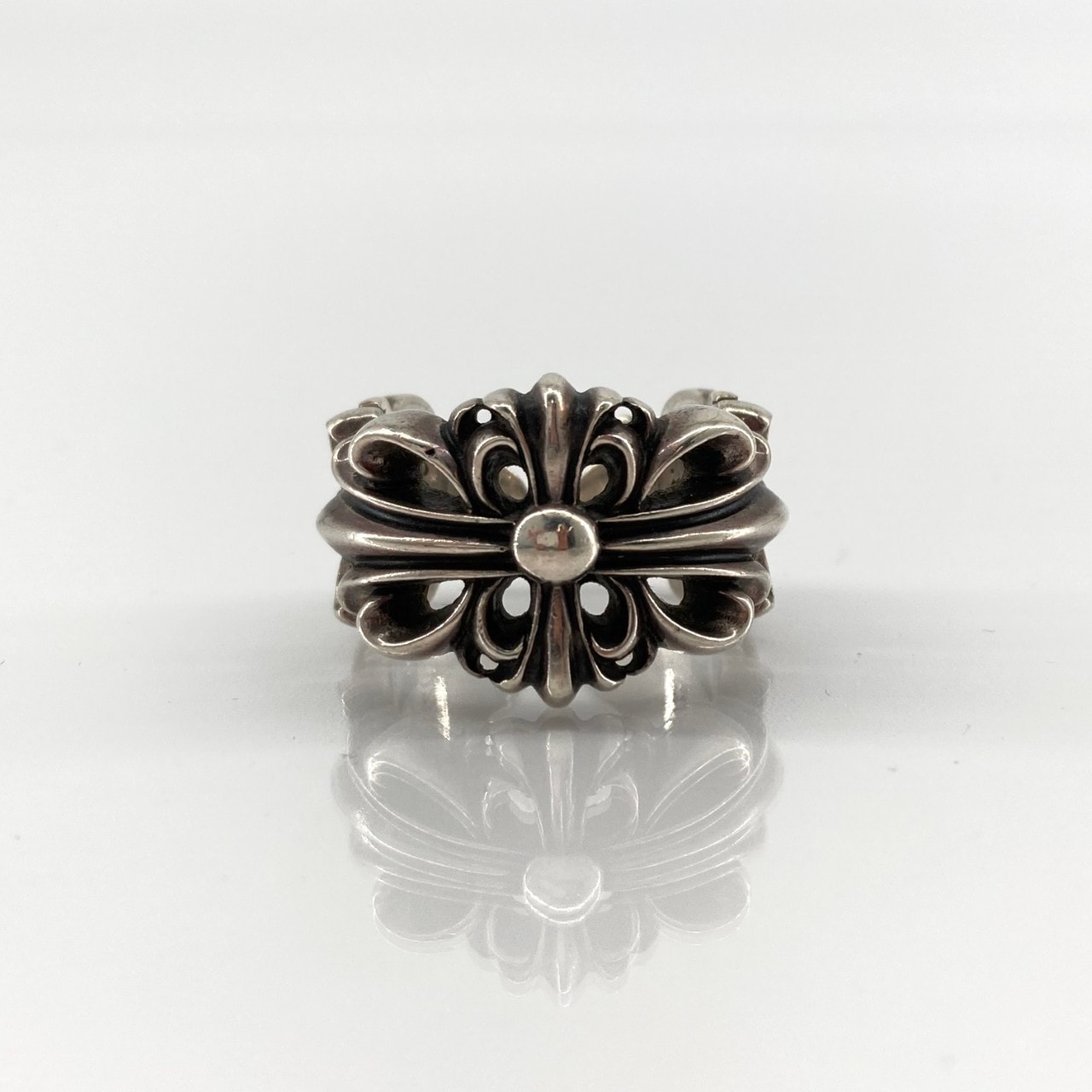 CHROME HEARTS(クロムハーツ) DBL FLRL CRS ダブルフローラルクロス SV925 リング・指輪 19.67g シルバー