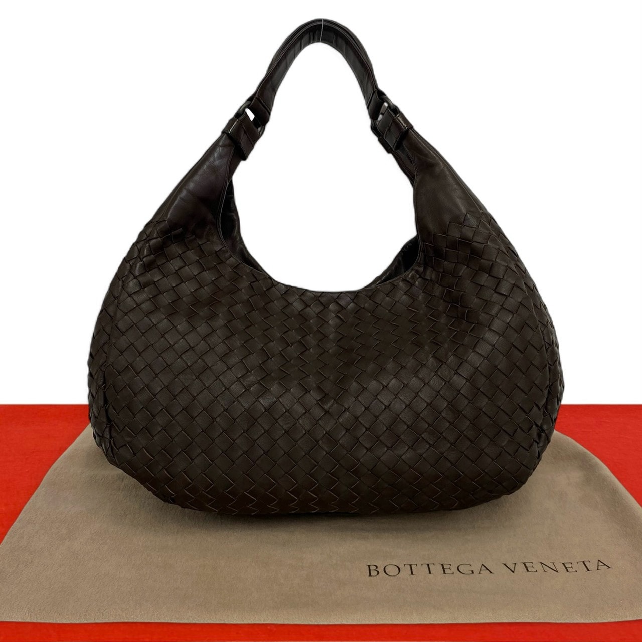 BOTTEGA VENETA ボッテガヴェネタ カンパーナ イントレチャート レザー ショルダーバッグ ブラウン
27791