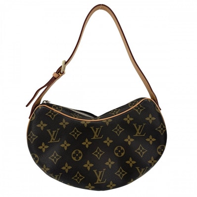 LOUIS VUITTON ルイヴィトン ショルダーバッグ ポシェットクロワッサン 肩掛け M51510 モノグラムキャンバス ブラウン 茶 ゴールド金具 レディース【中古品】