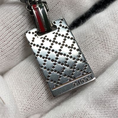 GUCCI Diamante Motif Necklace "Silver"