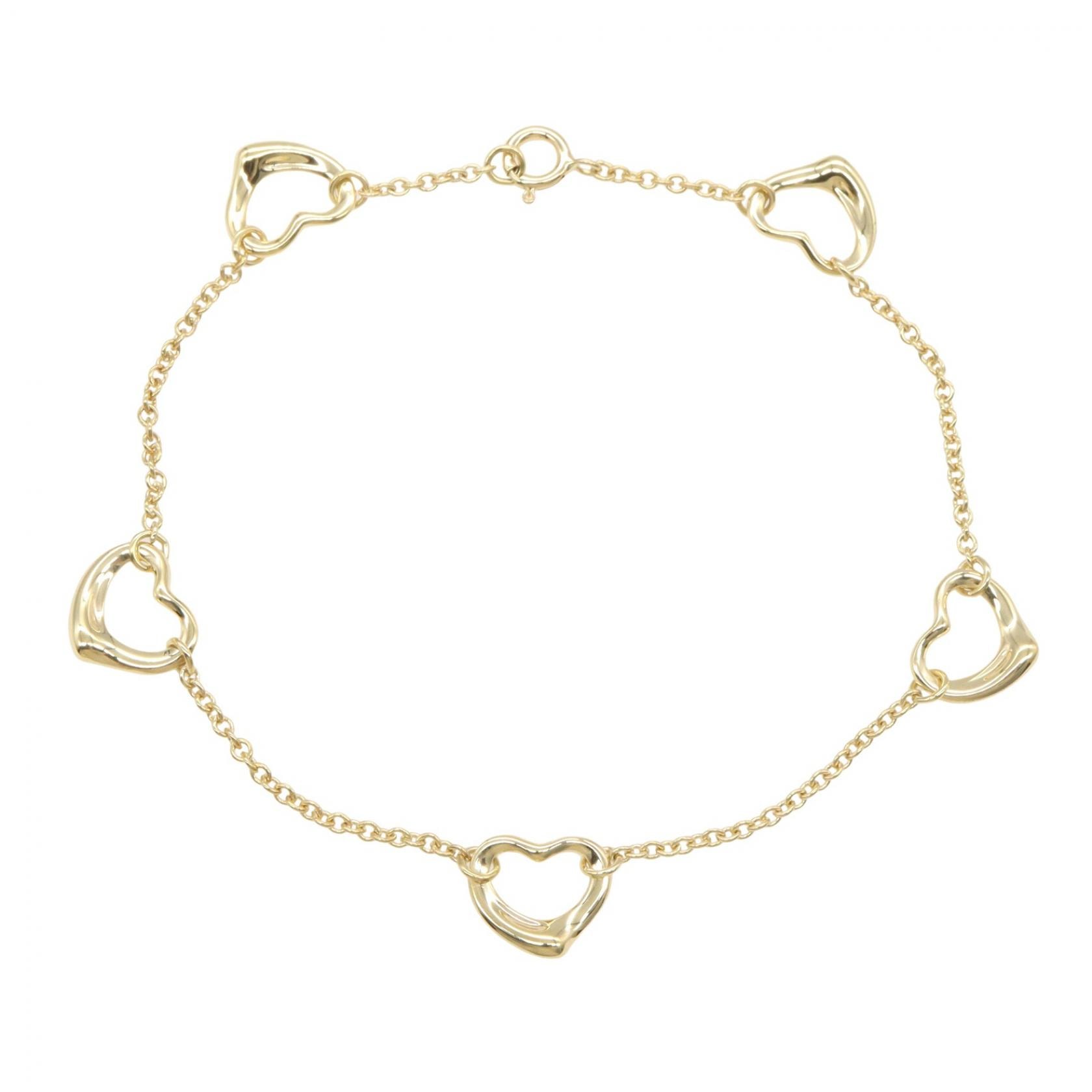 ティファニー TIFFANY&CO オープンハート 5モチーフ ブレスレット ブレスレット アクセサリー K18(イエローゴールド) レディース ゴールド系 【中古】