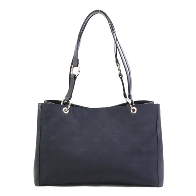 サルヴァトーレフェラガモ Salvatore Ferragamo ショルダーバッグ ガンチーニ ナイロンキャンバス/レザー ブラック レディース【中古】 56672k