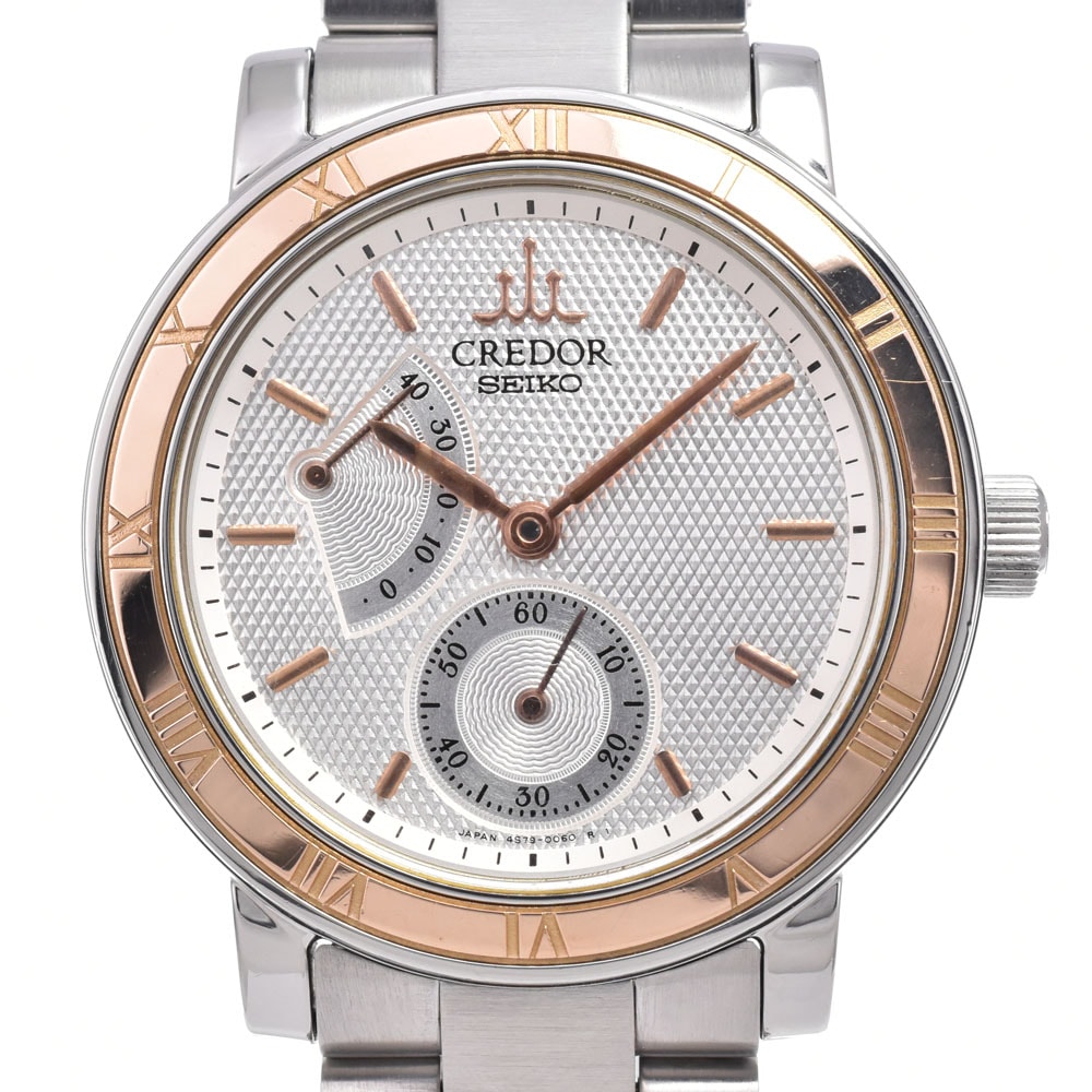 訳あり セイコー SEIKO GCAY992/4S79-0020 クレドール SS/K18YG シルバー 手巻き メンズ 腕時計 C#148744