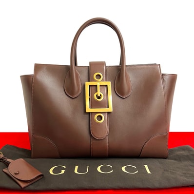 GUCCI グッチ レディバックル レザー ハンドバッグ ブラウン
07210