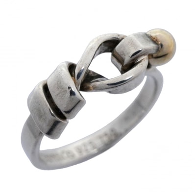 ★最終価格【6jcb0668-k】ティファニー リング フック&アイ K18YG イエローゴールド シルバー925 8号【中古】レディース