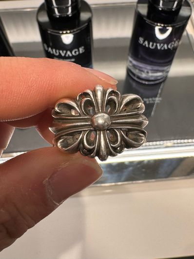 Chrome Hearts Double Floral Cross Ring "Silver"