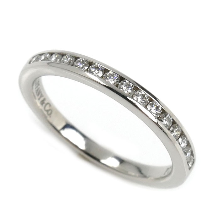 TIFFANY&Co. ティファニー Pt950プラチナ チャネルセッティング ハーフエタニティ リング・指輪 ダイヤモンド 6.5号 2.8g レディース【中古】
