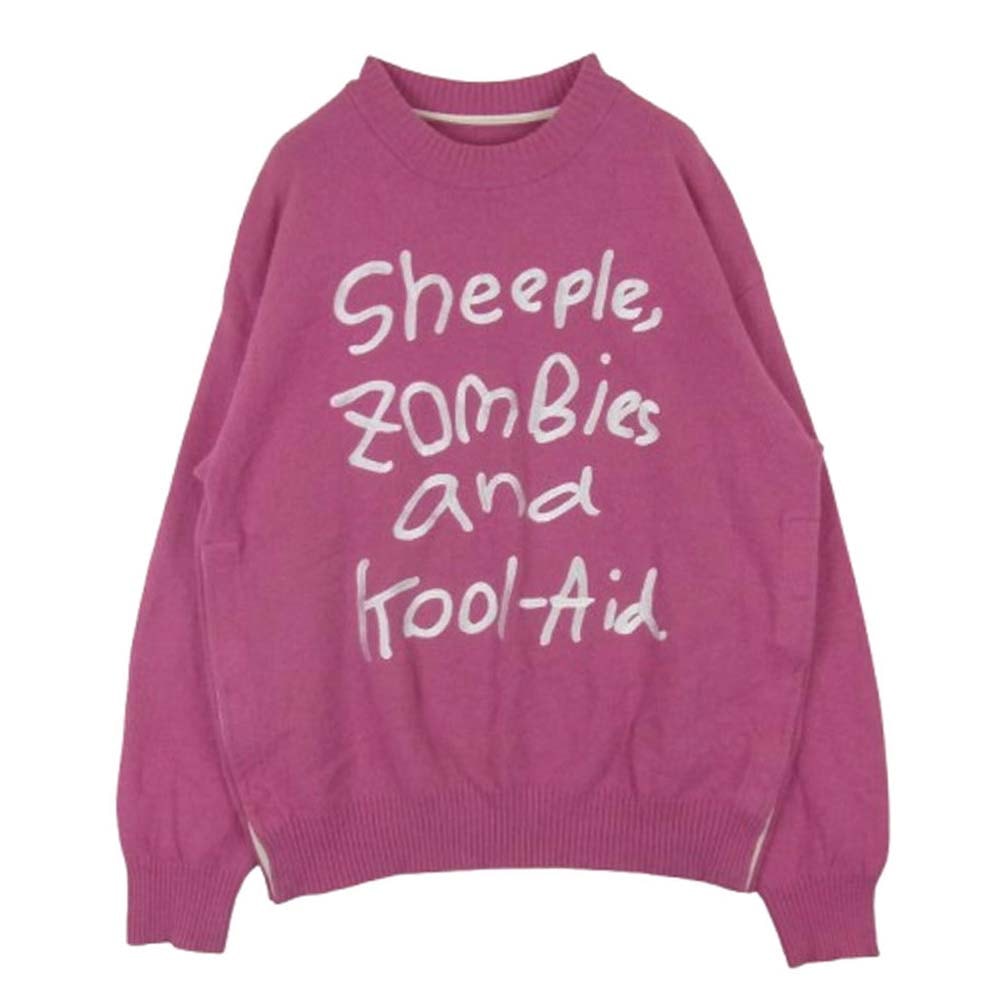 Sacai サカイ 22AW 22-0443S MADSAKI KNIT PULLOVER マサキ フロント刺繍 ウール ニット セーター ピンク系 776 2【中古】