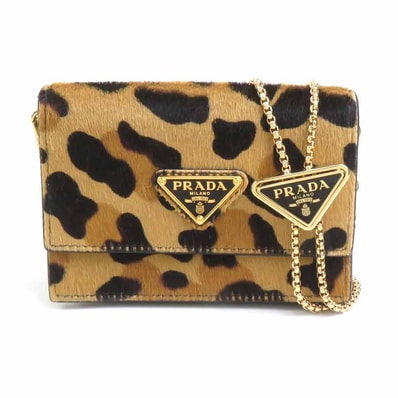 プラダ PRADA カードケース ハラコ ブラウン ユニセックス 1MR034【中古】 h32506k