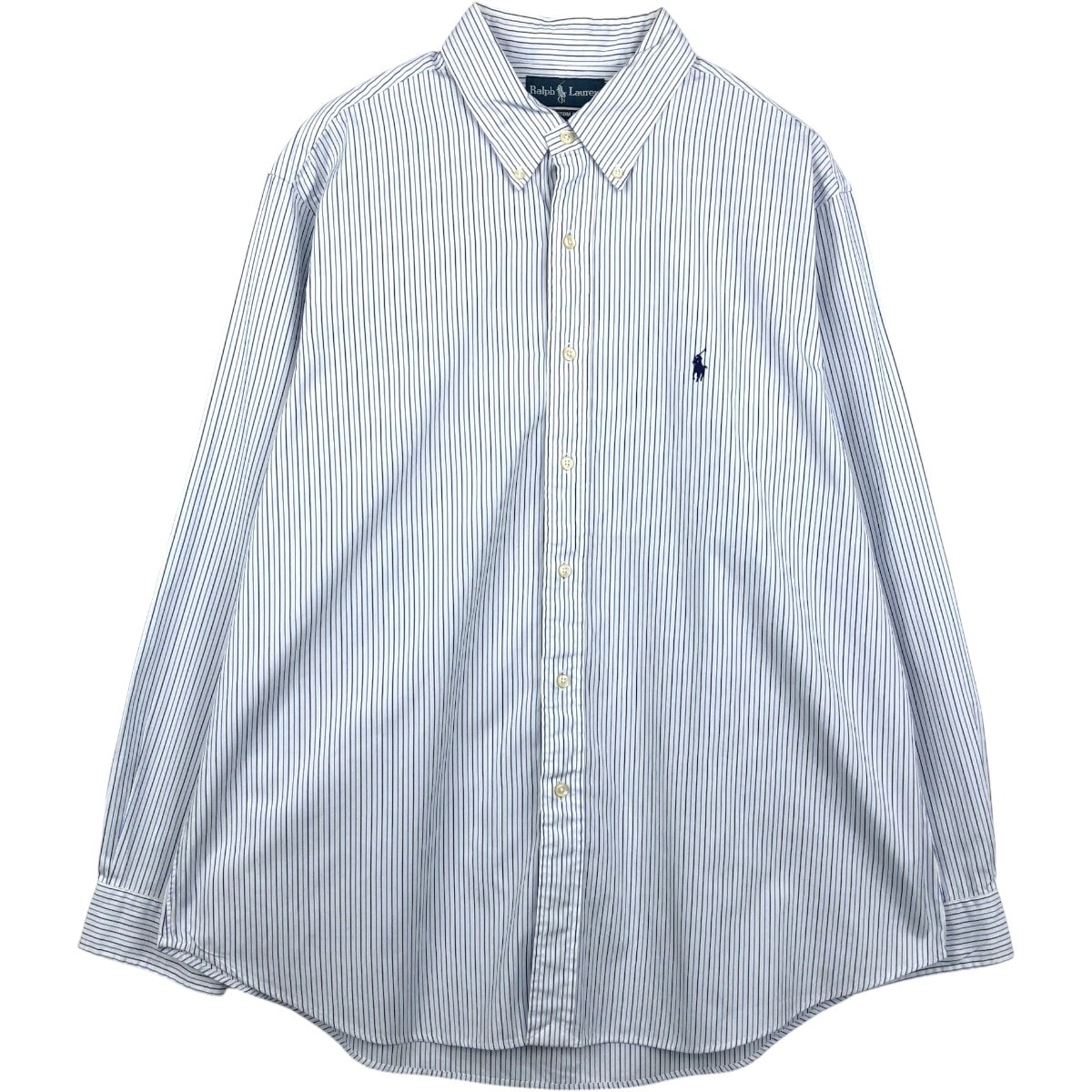 古着 ラルフローレン Ralph Lauren CUSTOM FIT マルチストライプ 長袖 ボタンダウンストライプシャツ メンズXL相当/eaa659236