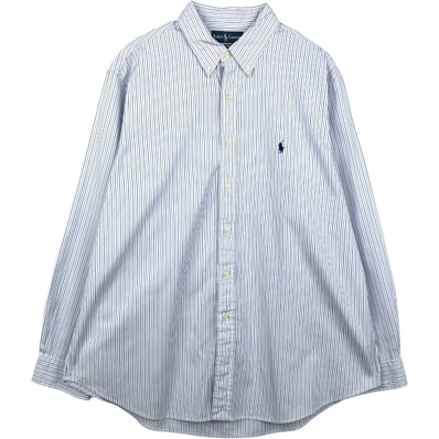 古着 ラルフローレン Ralph Lauren CUSTOM FIT マルチストライプ 長袖 ボタンダウンストライプシャツ メンズXL相当/eaa659236
