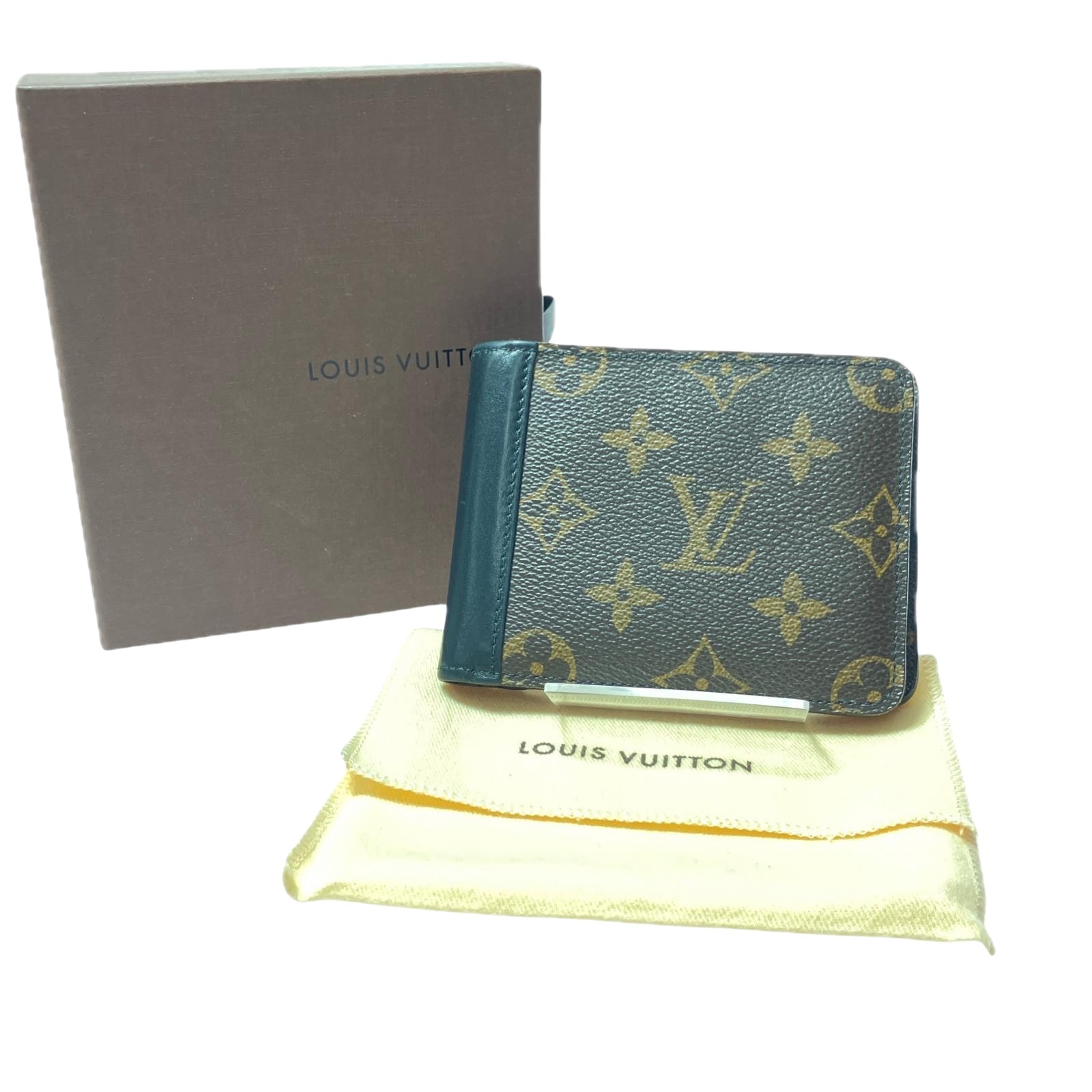 ▼▼LOUIS VUITTON ルイヴィトン メンズ 二つ折り財布 モノグラム・マカサー ポルトフォイユ・ガスパル M93801 ブラウン