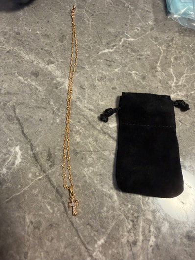 Chrome Hearts 22K CH Cross Baby Fat Charm with Pave Diamond "Yellow Gold"