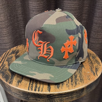 Chrome Hearts CH Hat Cross Patch Baseball Cap "Camo/Orange"