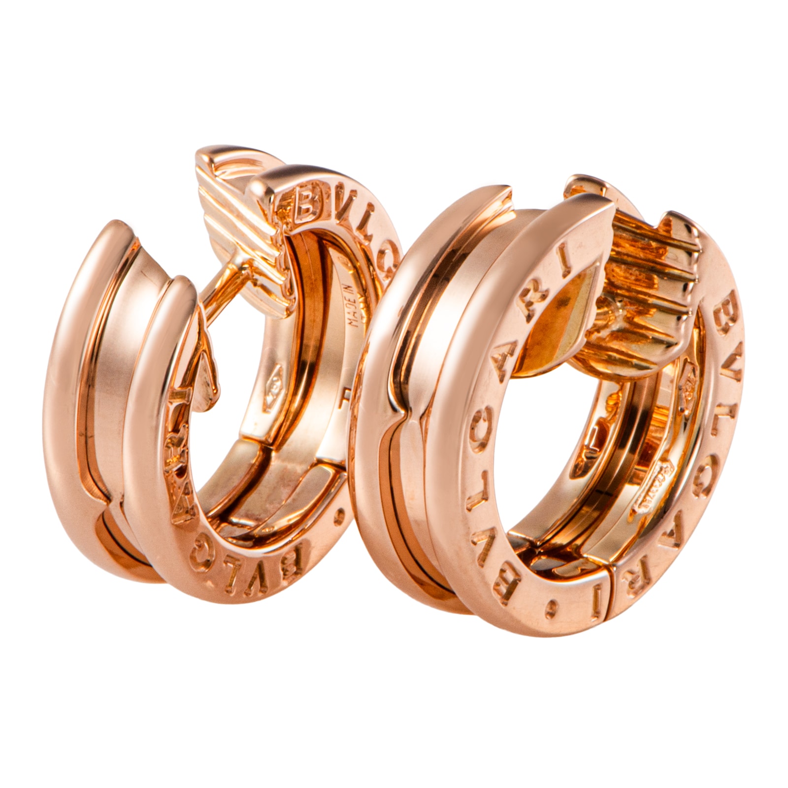 BVLGARI ブルガリ ビー・ゼロワン ピアス K18PG ピンク ゴールド【中古】