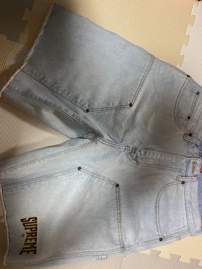 Supreme Cutoff Double Knee Denim Painter Short "Washed Blue"