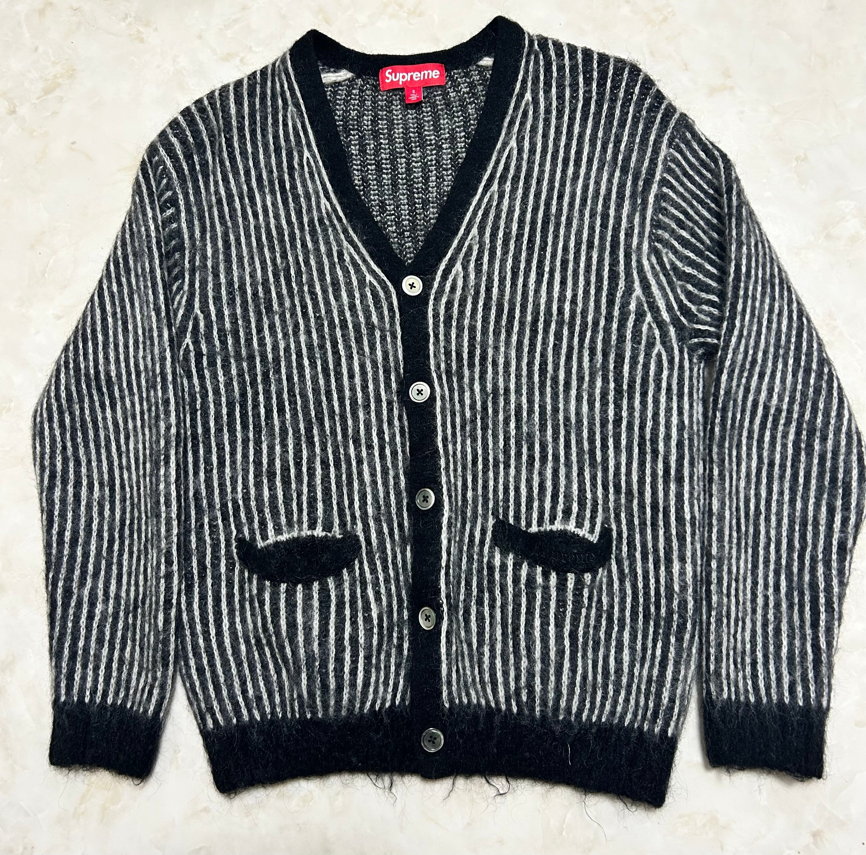 Supreme 2-Tone Mohair Cardigan "Black"