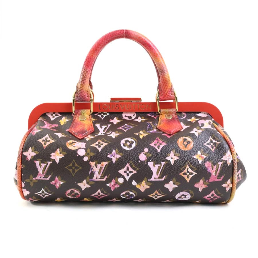 ルイ ヴィトン LOUIS VUITTON ハンドバッグ モノグラム ウォーターカラー パピヨン モノグラムキャンバス/パイソン ブラウン×レッド系 レディース M95730【中古】 90142a
