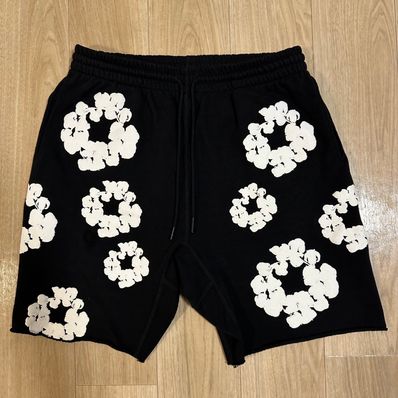 READYMADE x Denim Tears Cotton Wreath Sweat Shorts "Black/White"