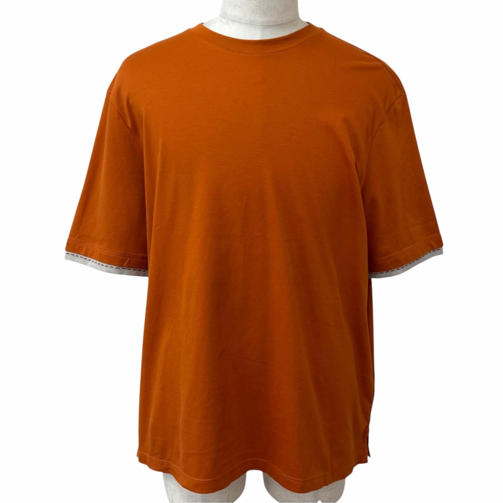 極美品 エルメス 半袖Tシャツ ブラウン系 メンズ L H657805HA