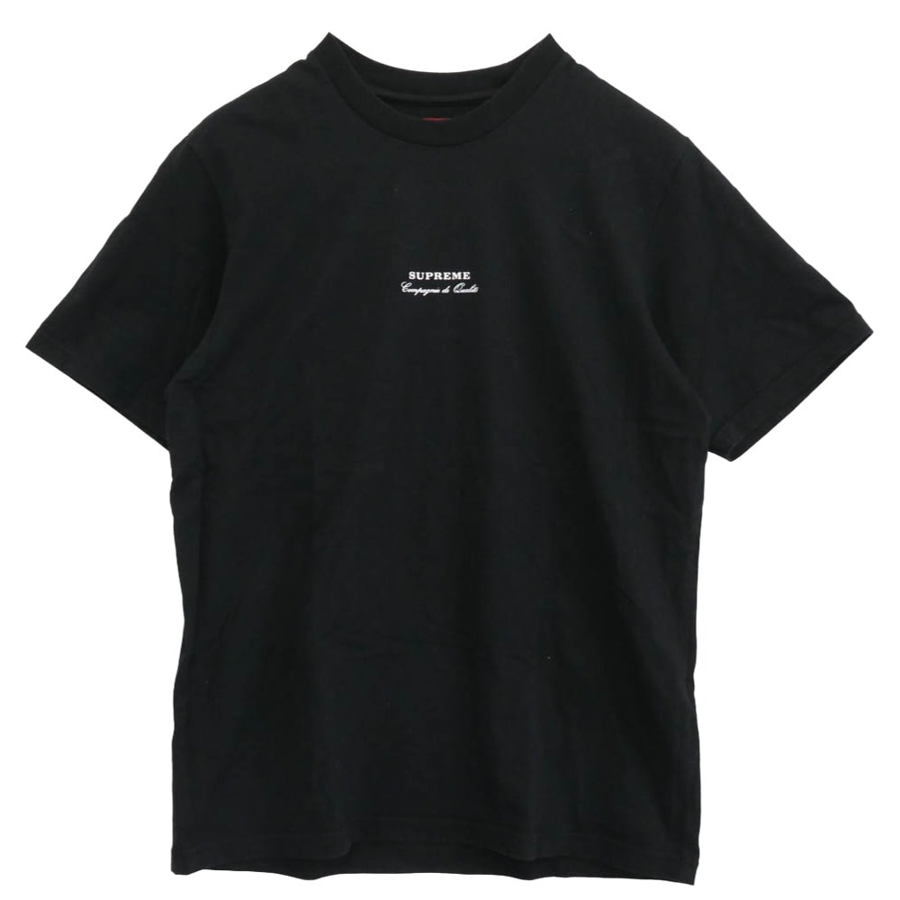 Supreme シュプリーム Tシャツ 19SS Qualite Tee フロントロゴ プリント Tシャツ 半袖カットソー ブラック系 S【中古】