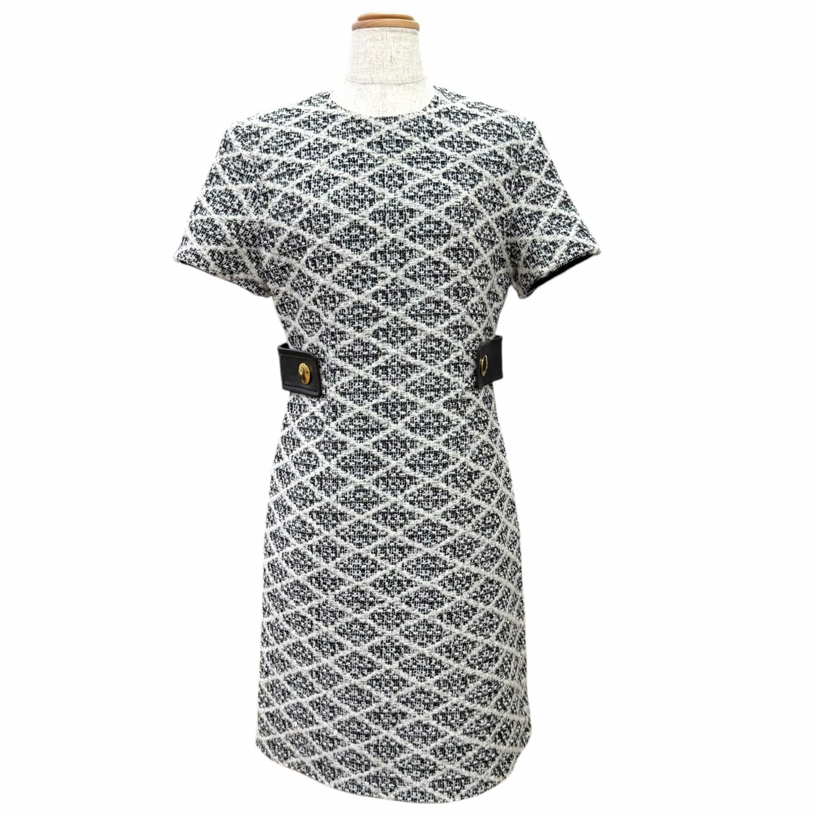 Louis Vuitton Malletage Tweed Martingale Dress "Gris"